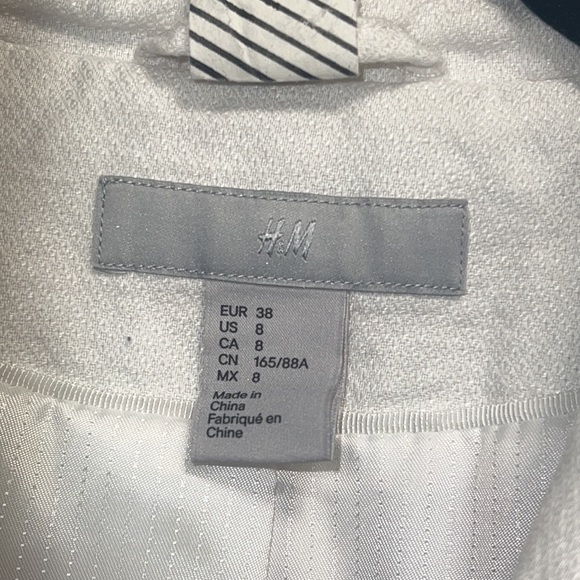 White linen single button blazer size 8 - Picture 5 of 8